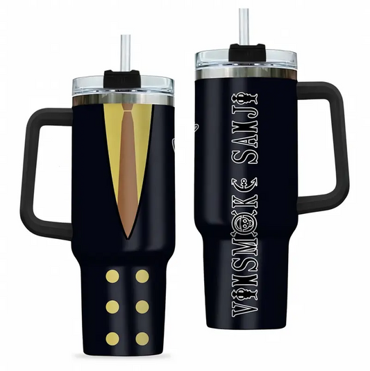 [HIKISTREET] Vinsmoke Sanji One Piece 40oz Tumbler with Handle and Straw, Stainless Steel Vacuum Insulated Cup, OP Jolly Roger Skull Design, Anime Merch, Anime Tumbler