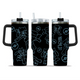 [HIKISTREET] Riolu Pokemon 40oz Tumbler with Handle and Straw, Stainless Steel Vacuum Insulated Cup, Pocket Monster Design, Anime Merch, Anime Tumbler