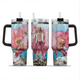 [HIKISTREET] Doflamingo One Piece 40oz Tumbler with Handle and Straw, Stainless Steel Vacuum Insulated Cup, One Piece Design, Anime Merch, Anime Tumbler
