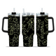 [HIKISTREET] Tyranitar Pokemon 40oz Tumbler with Handle and Straw, Stainless Steel Vacuum Insulated Cup, Pocket Monster Design, Anime Merch, Anime Tumbler