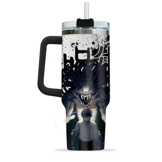 [HIKISTREET] Yuta Okkotsu Jujutsu Kaisen 40oz Tumbler with Handle and Straw, Stainless Steel Vacuum Insulated Cup, Jujutsu Kaisen Design, Anime Merch, Anime Tumbler