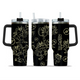 [HIKISTREET] Meowth Pokemon 40oz Tumbler with Handle and Straw, Stainless Steel Vacuum Insulated Cup, Pocket Monster Design, Anime Merch, Anime Tumbler