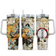 [HIKISTREET] Zenitsu Agatsuma Demon Slayer 40oz Tumbler with Handle and Straw, Stainless Steel Vacuum Insulated Cup, Demon Slayer Design, Anime Merch, Anime Tumbler