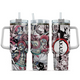 [HIKISTREET] Akaza Demon Slayer 40oz Tumbler with Handle and Straw, Stainless Steel Vacuum Insulated Cup, Demon Slayer Design, Anime Merch, Anime Tumbler