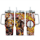 [HIKISTREET] Kyojuro Rengoku Demon Slayer 40oz Tumbler with Handle and Straw, Stainless Steel Vacuum Insulated Cup, Demon Slayer Design, Anime Merch, Anime Tumbler