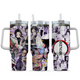 [HIKISTREET] Shinobu Kocho Demon Slayer 40oz Tumbler with Handle and Straw, Stainless Steel Vacuum Insulated Cup, Demon Slayer Design, Anime Merch, Anime Tumbler