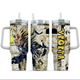 [HIKISTREET] Vegeta Super Saiyan 2 Dragon Ball 40oz Tumbler with Handle and Straw, Stainless Steel Vacuum Insulated Cup, Dragon Ball Design, Anime Merch, Anime Tumbler