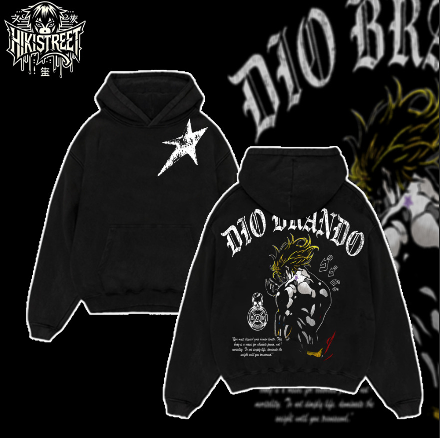 [HIKISTREET] Vintage Dio Brando Acid Washed T-Shirt, JoJo's Bizarre Adventure Merch, Anime Washed Oversized Tee, Aesthetic Anime Streetwear Gift