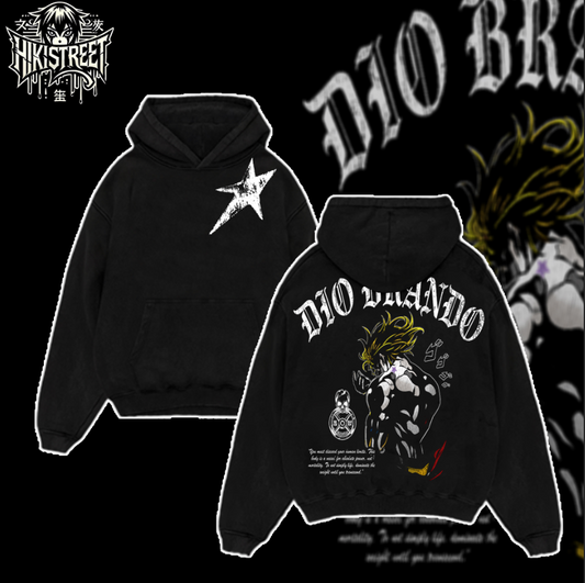 [HIKISTREET] Vintage Dio Brando Acid Washed T-Shirt, JoJo's Bizarre Adventure Merch, Anime Washed Oversized Tee, Aesthetic Anime Streetwear Gift