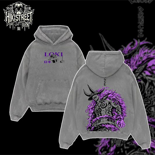 [HIKISTREET] Vintage Loki The Cursed Prince Acid Washed T-Shirt, One Piece Merch, Anime Washed Oversized Tee, Aesthetic Anime Streetwear Gift