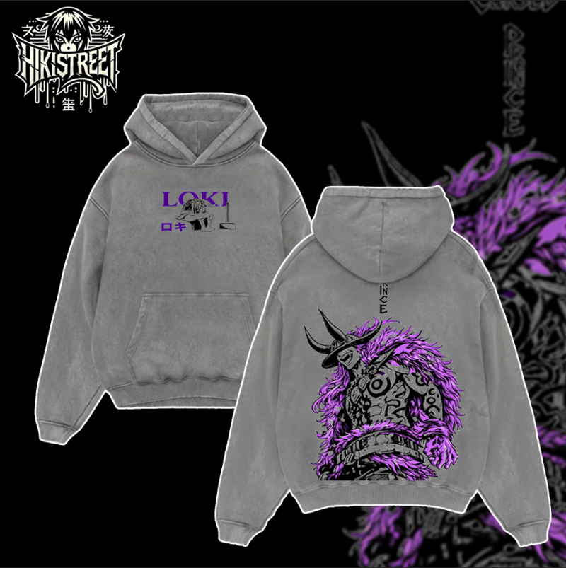 [HIKISTREET] Vintage Loki The Cursed Prince Acid Washed T-Shirt, One Piece Merch, Anime Washed Oversized Tee, Aesthetic Anime Streetwear Gift